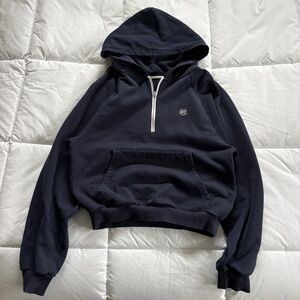 Recto Navy Half Zip Hoodie Size Medium